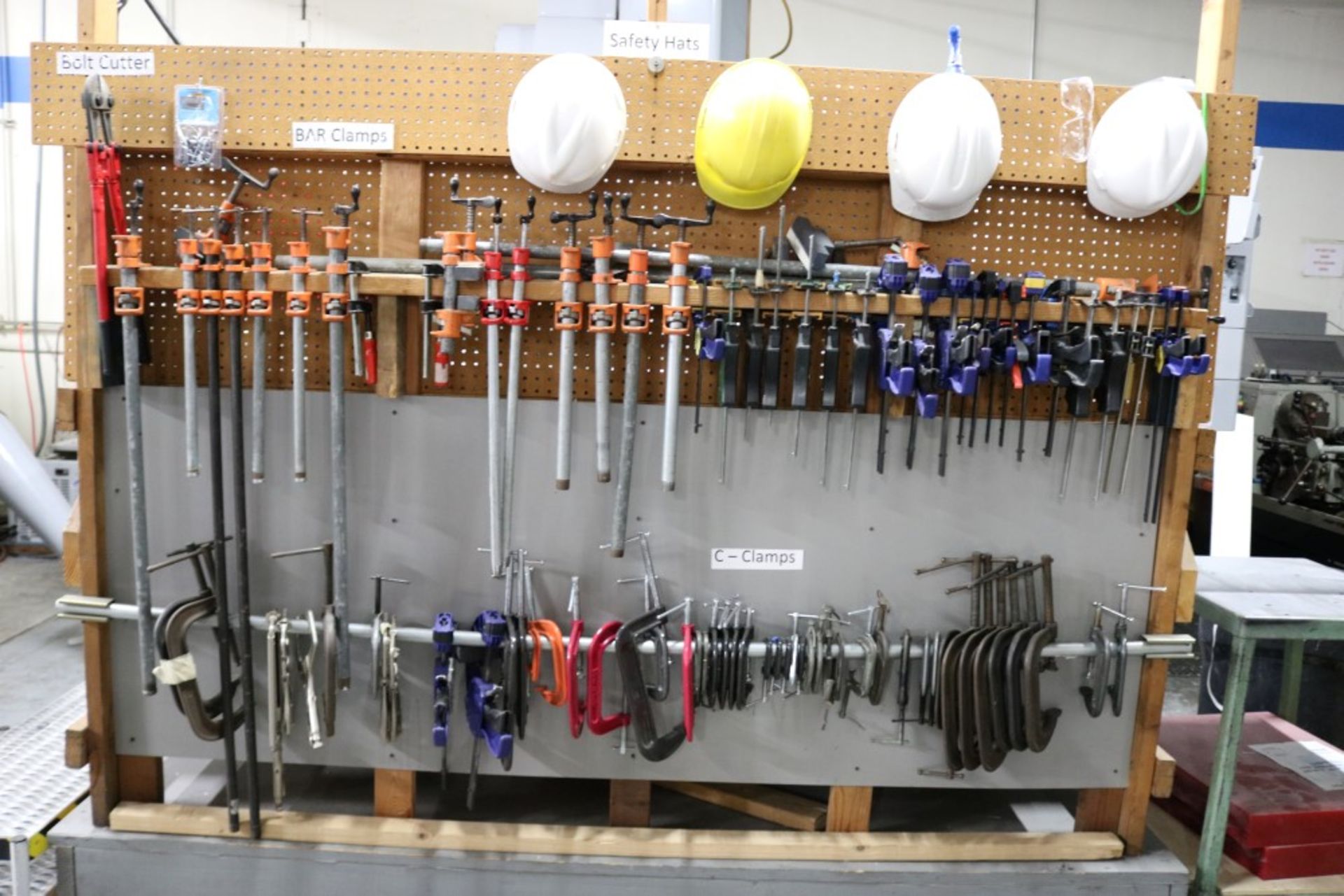 Large Lot of Bar Clamps, Bolt Cutters, Safety Hats, C Clamps, Vise Grips and Quick Grips of - Image 4 of 10