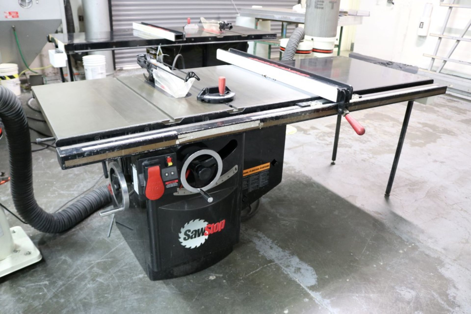 SawStop 10" Industrial Cabinet Saw, 5HP, Model ICS51230, 34" x 7' x 35", With Jet Dust Collector