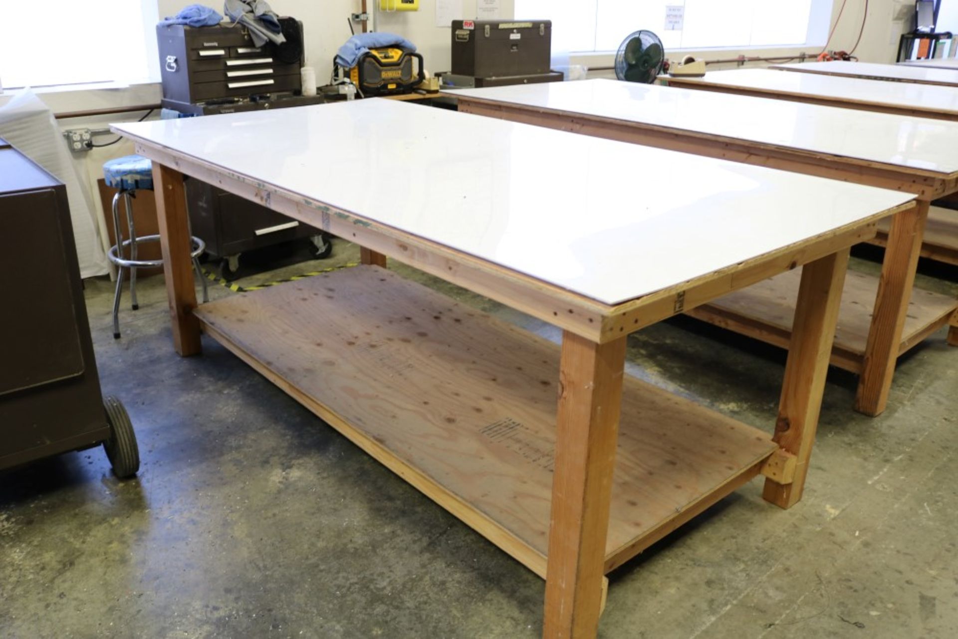 (2) 8' x 4' x 36" Wood Work Tables - Image 2 of 4