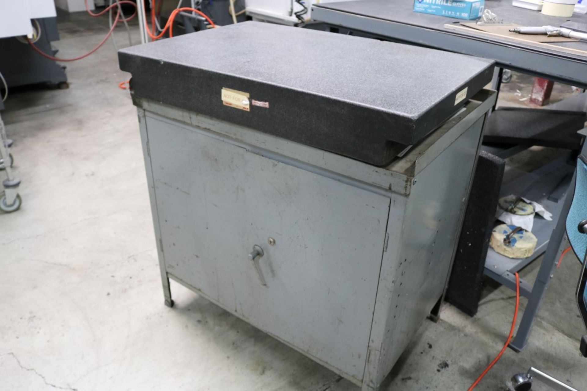 Black Granite Inspection Table with Cabinet, 2' x 3' x 5"