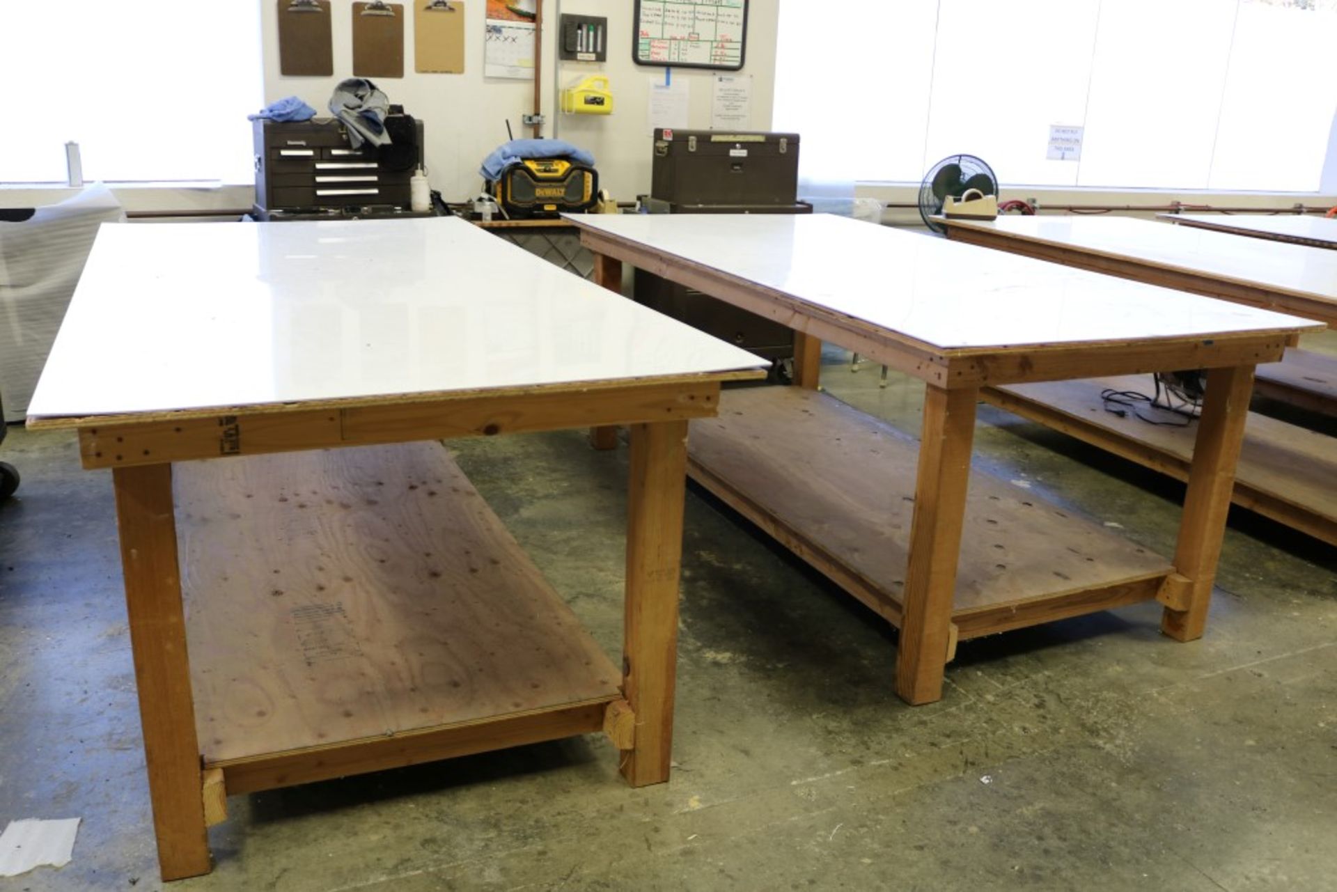 (2) 8' x 4' x 36" Wood Work Tables