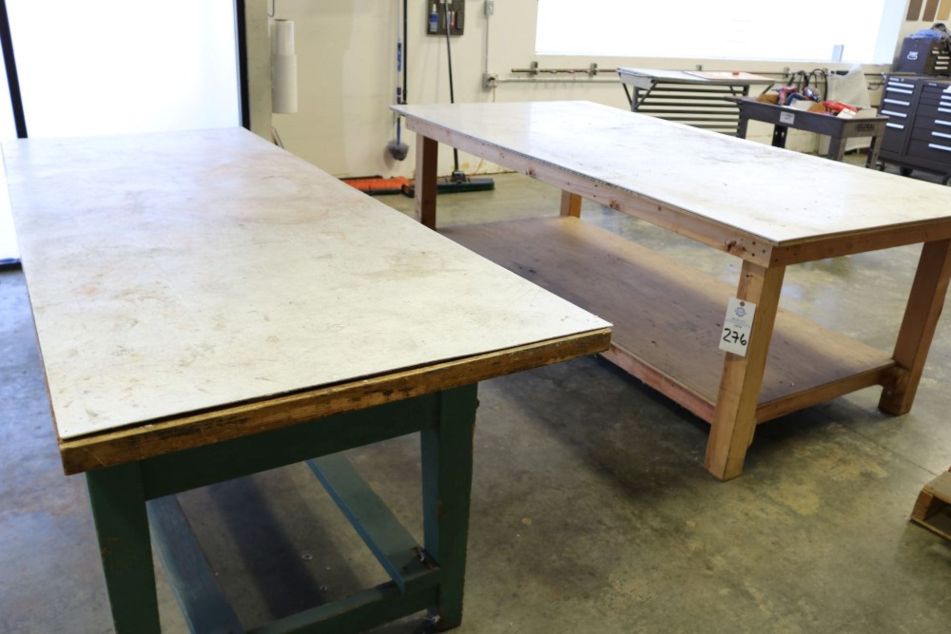 (1) 8' x 4' x 32" Wood Work Tables, (1) 8' x 37.5" x 31" Wood Work Table - Image 4 of 4