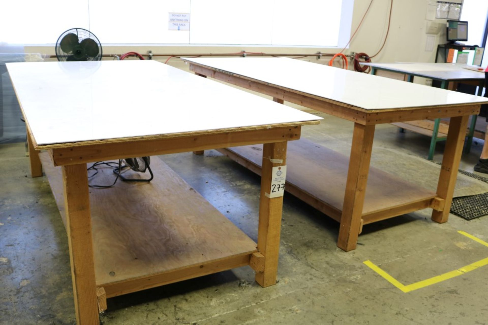 (2) 8' x 4' x 36" Wood Work Tables - Image 5 of 5