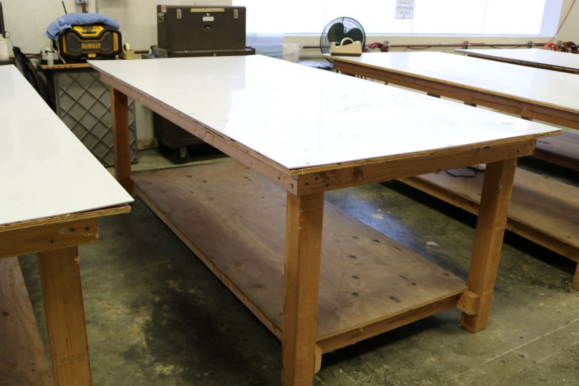 (2) 8' x 4' x 36" Wood Work Tables - Image 3 of 4