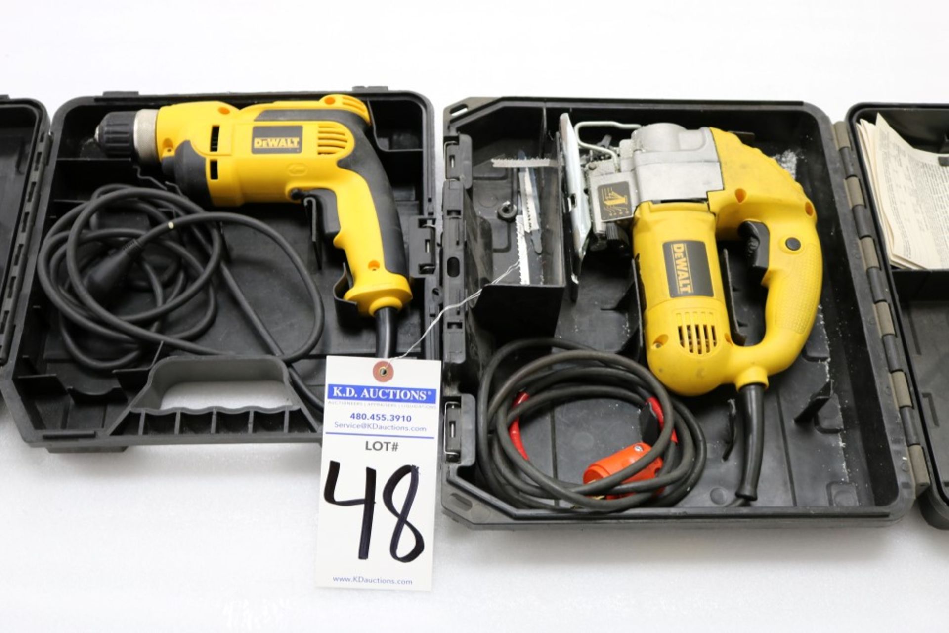 Dewalt DW317 VS Orbital Jig Saw, 1" Stroke in Box. Dewalt Heavy Duty 3/8" VSR Drill Model DWD110 - Image 5 of 5