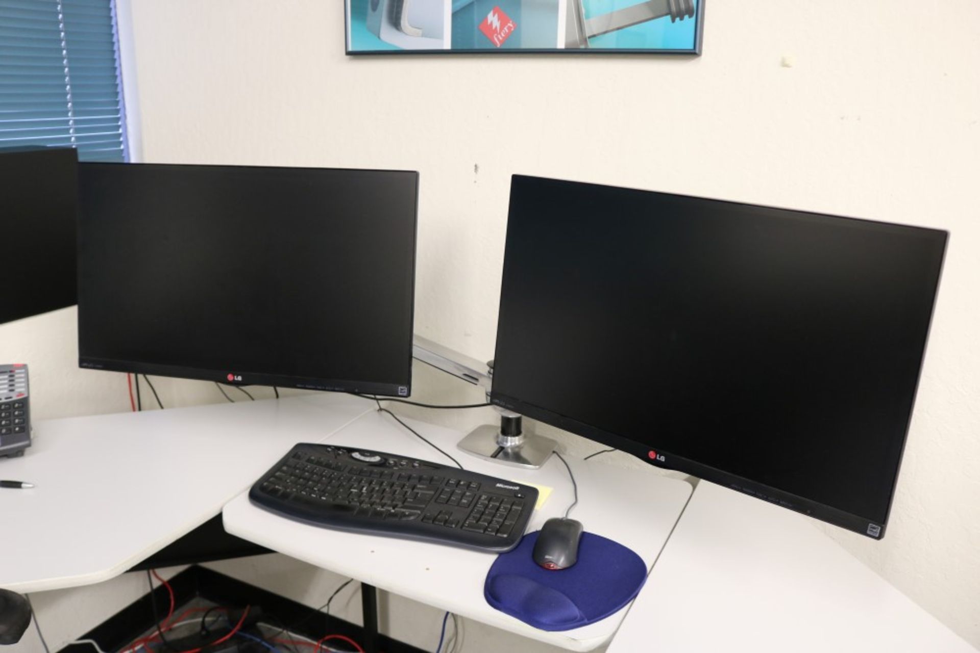 (2) LG IPSLED 27MP65 Monitors, With Dual Arm Articulating Ergotron Stand, Keyboard, Mourse and APC - Image 5 of 6