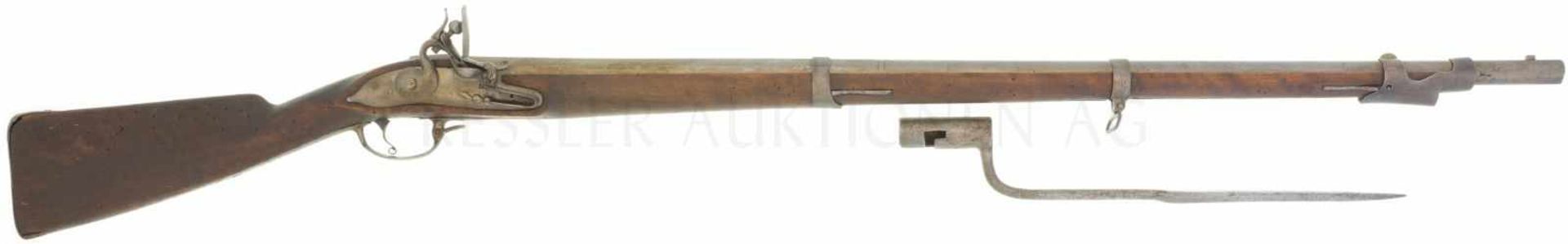 Steinschlossgewehr, um 1740, Hausgewehr, Oberkirch/Kt. LU, Kal. 17.6mm LL 955mm, TL 1350mm,