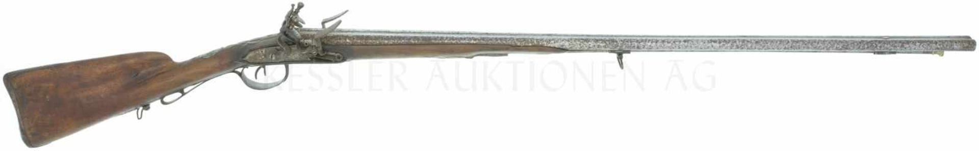 Steinschlossdoppelflinte, Claude Rey, St. Etienne, Kal. 14mm LL 915mm, TL 1310mm, Metallteile