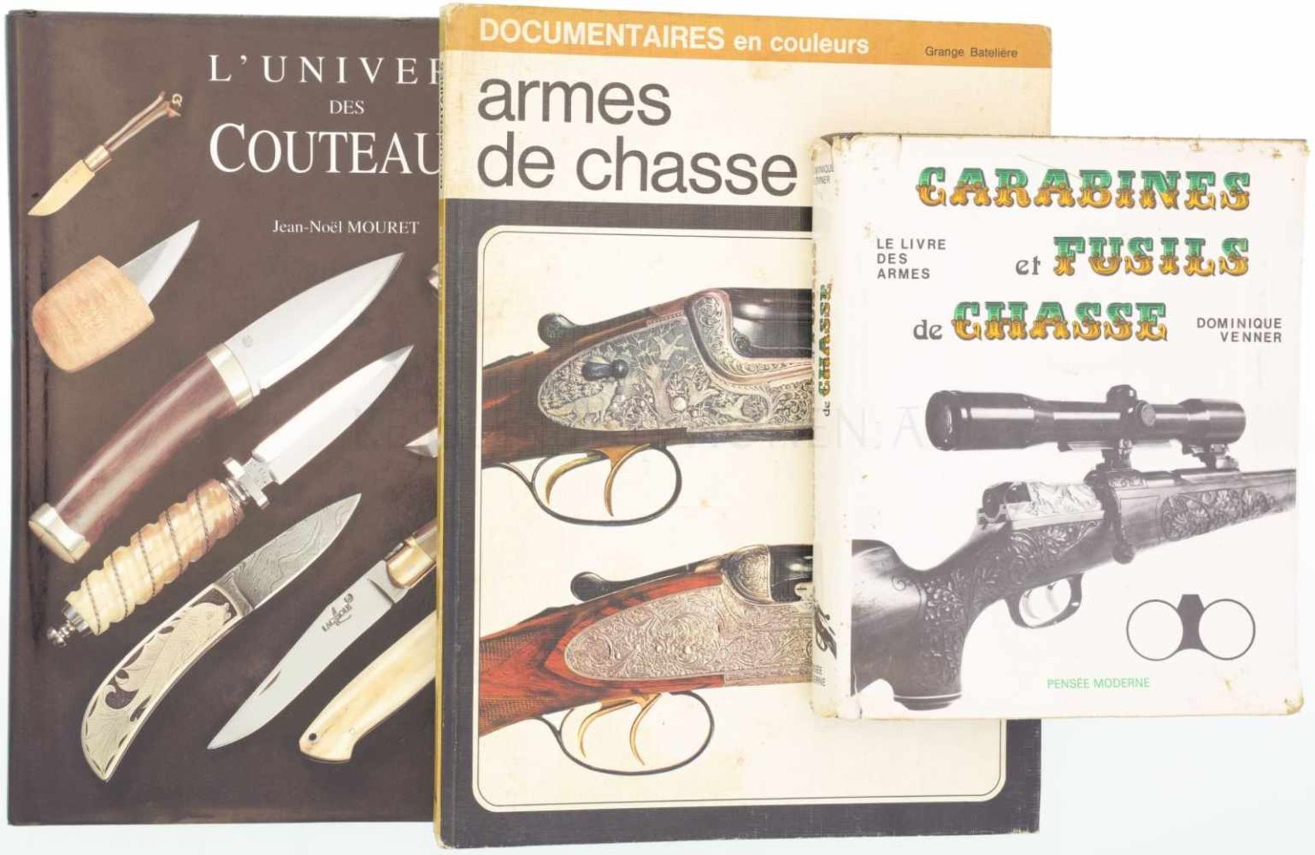 Konvolut von 3 Büchern 1. Le livre des armes, Carabines et fusils de chasse, Autor Dominique Venner,