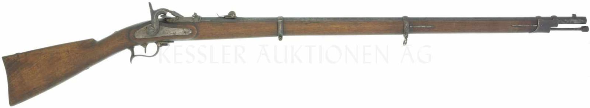 Infanteriegewehr, Ord. 1863/67, Kant. Aargau, Kal. 10.4mmRZ LL 920mm, TL 1380mm. Laufwurzel mit