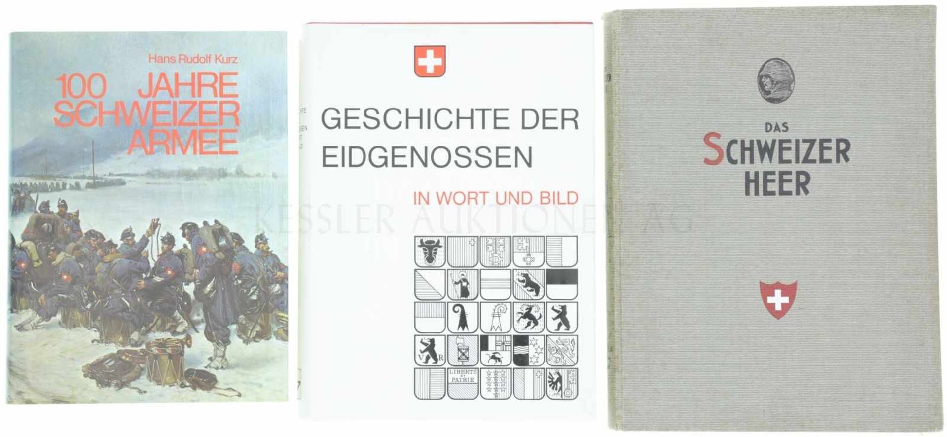 Konvolut von 3 Büchern 1. 100 Jahre Schweizer Armee, Autor Hans Rudolf Kurz, Ott Verlag Thun, 2.