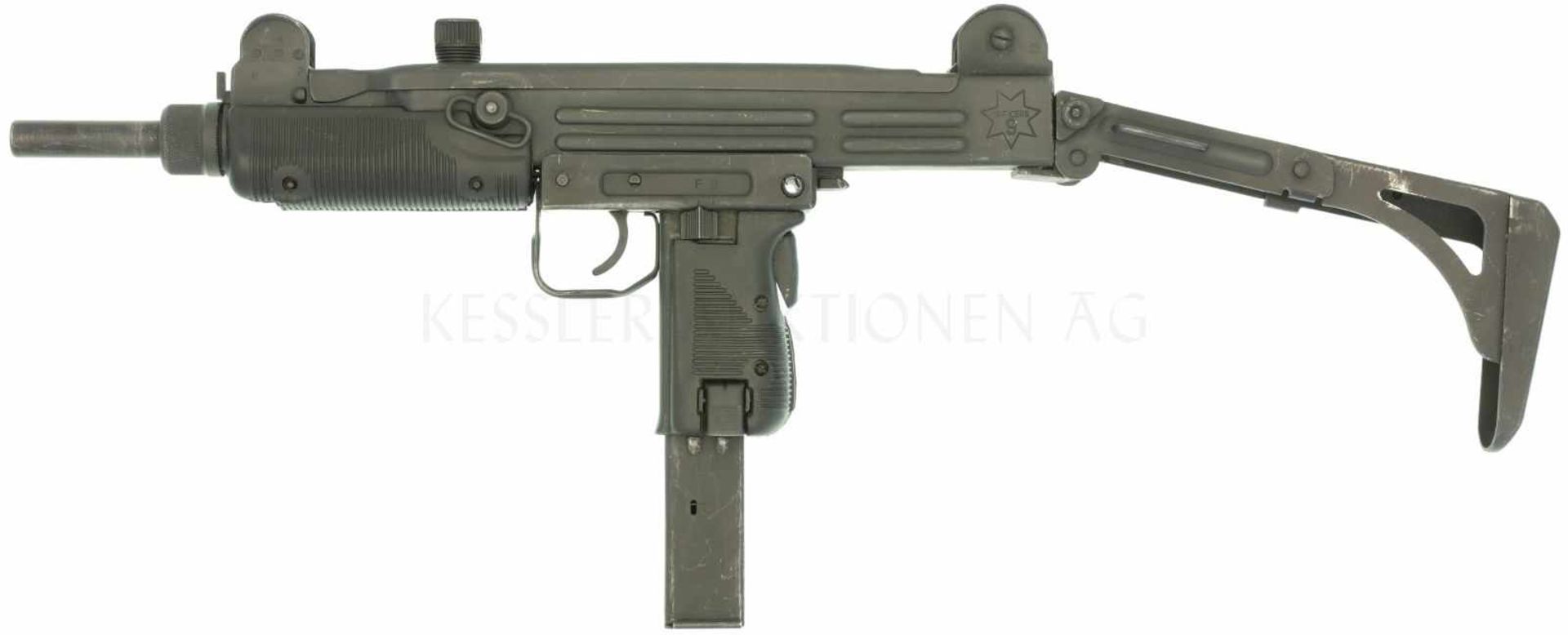 Pistole, Norinco Mod. 320, Kal. 9mmP LL 260mm, UZI Klon als Werkshalbautomat. Brünierte