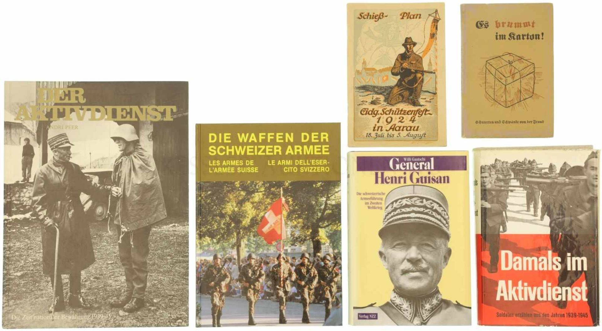 Konvolut von 5 Büchern und einem Heft 1. Es brummt im Karton!, Schnurren und Schwänke von der Front,