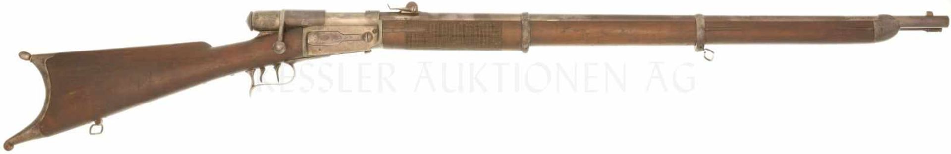 Repetiergewehr, Versuch Vetterli Stutzer 1868, Kal. 10.4mmVetterli LL 840mm, TL 1350mm,