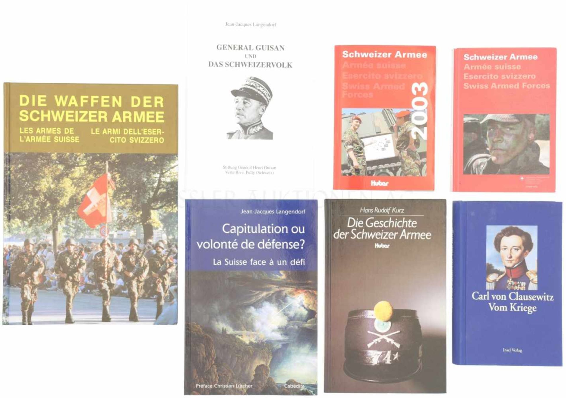 Konvolut von 7 Büchern 1. Die Schweizer Armee, 2003. 2. Die Schweizer Armee, 2009. 3. Carl von