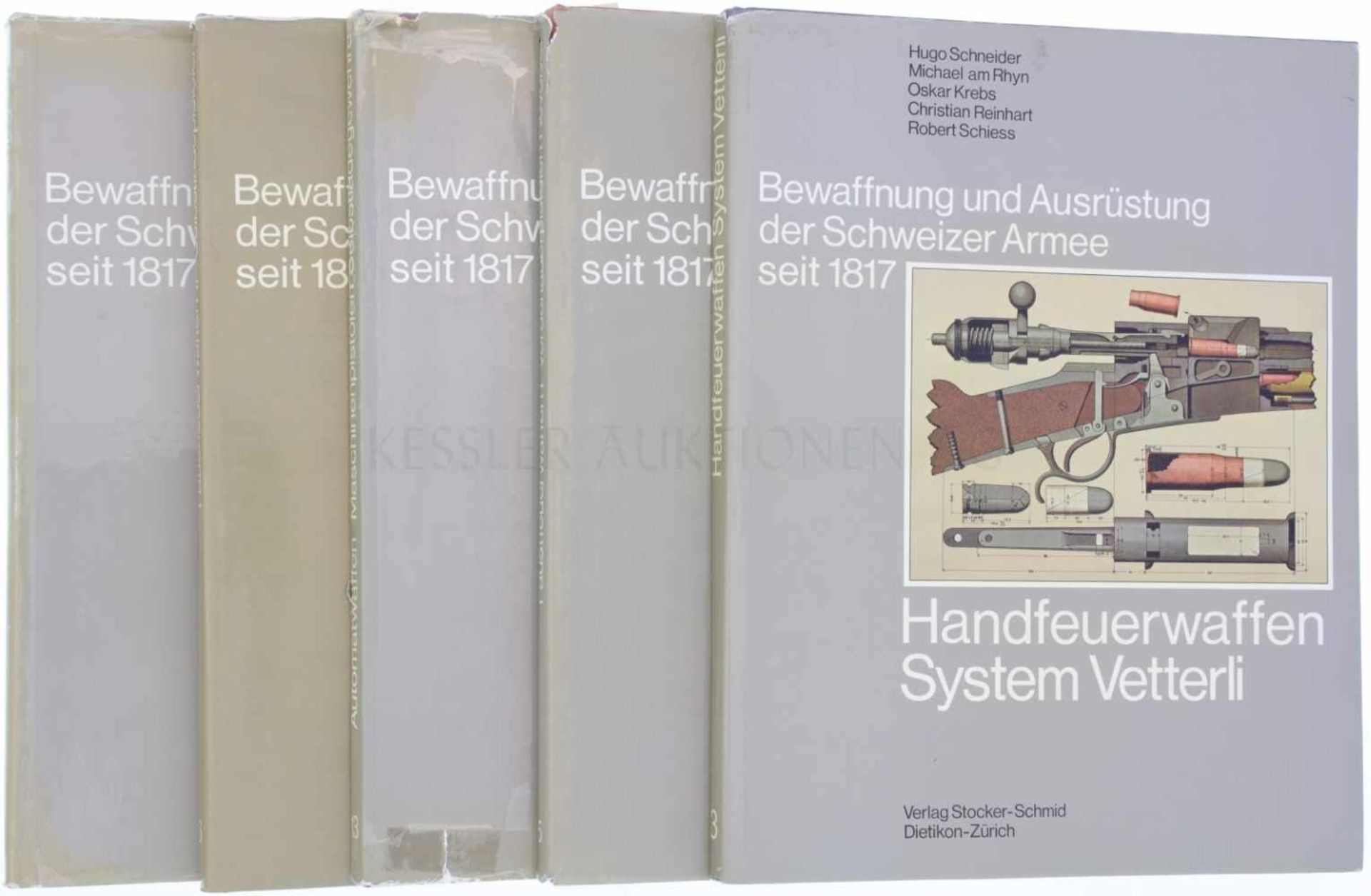 Konvolut von 5 Büchern Bewaffnung und Ausrüstung der Schweizer Armee seit 1817 1. Band 3,