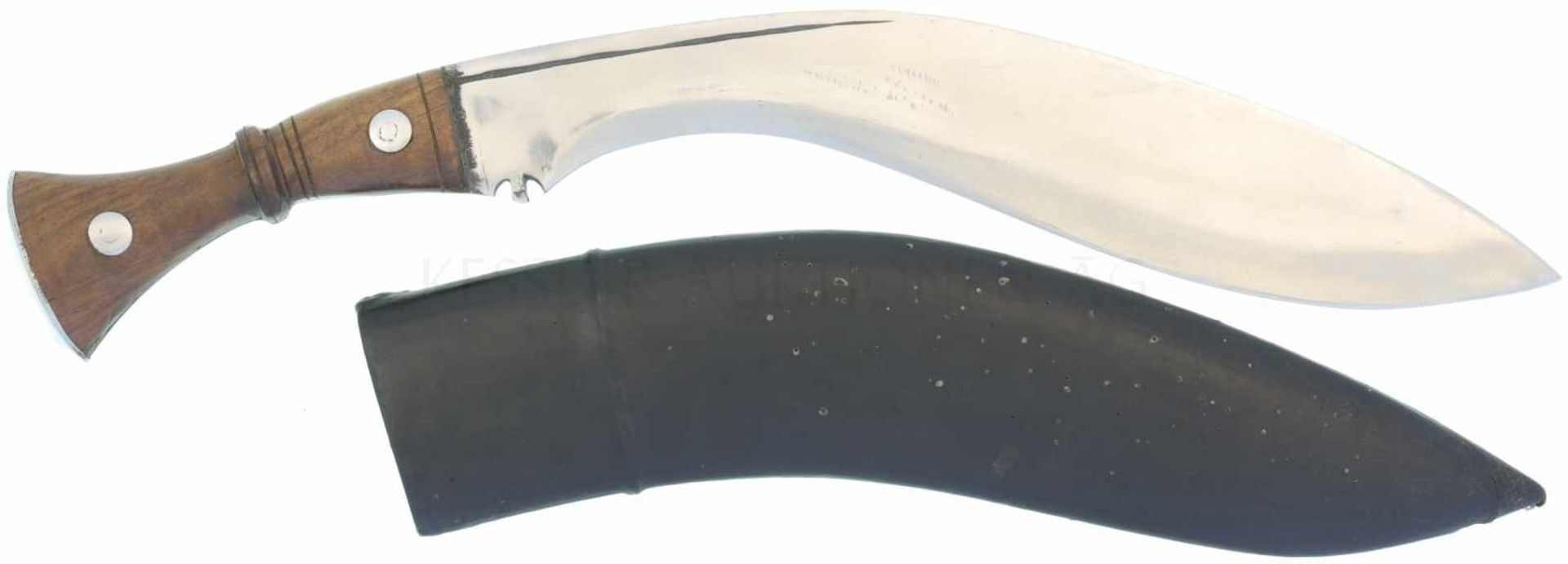 Nepalesisches Armee-Kukri, Gurkhatruppe KL 350mm, TL 490mm, schwere gekrümmte in der Mitte