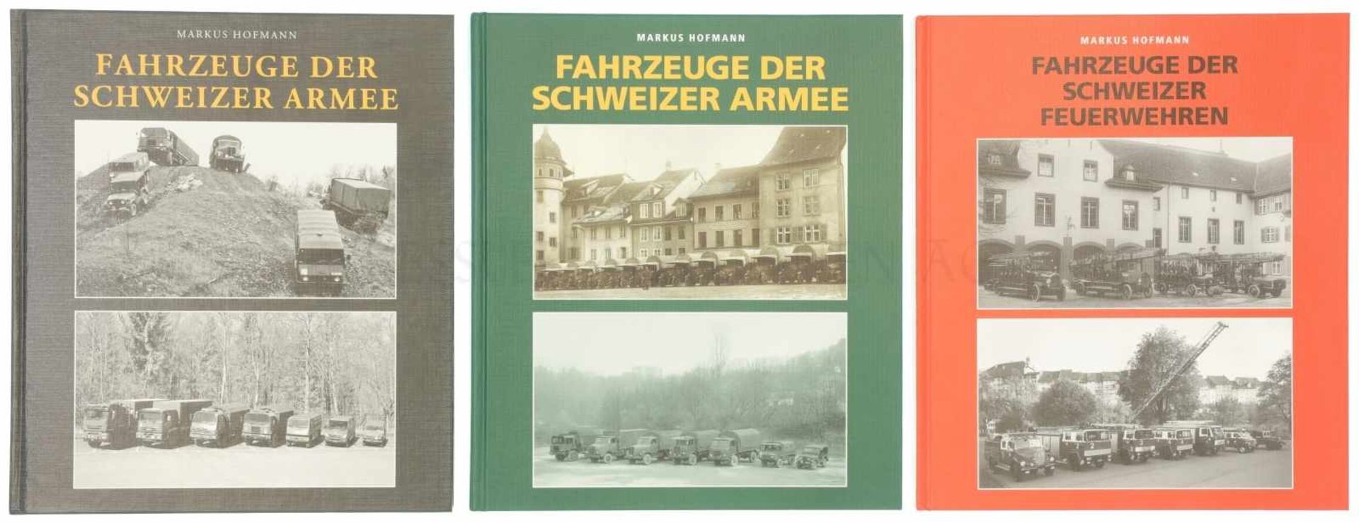 Konvolut von 3 Bänden über Fahrzeuge der CH-Armee und der Feuerwehr 1. Fahrzeuge der Schweizer