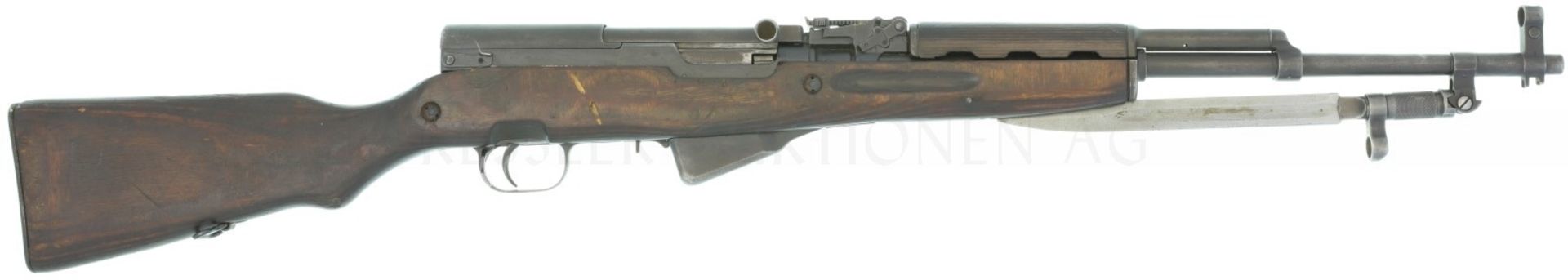 Selbstladebüchse, Simonov SKS M45, Kal. 7.62x39 LL 520mm, TL 1020mm. Gasdrucklader mit