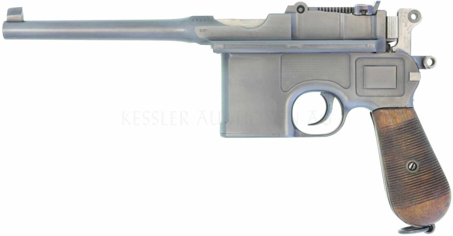 Pistole, Mauser C96, Kal. 7.63mmMauser LL 140mm, TL 300mm, verriegelter Rückstosslader, brünierte