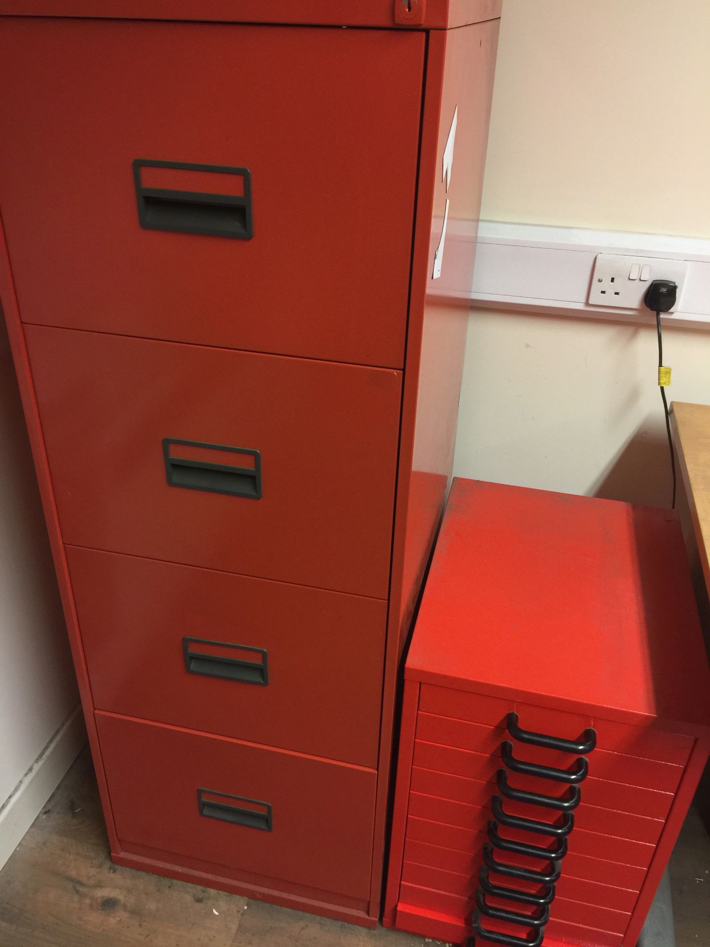 2 x 5 Drawer Plan Chests, red 4 drawer cabinet and 10 drawer multi cabinet - Image 2 of 2