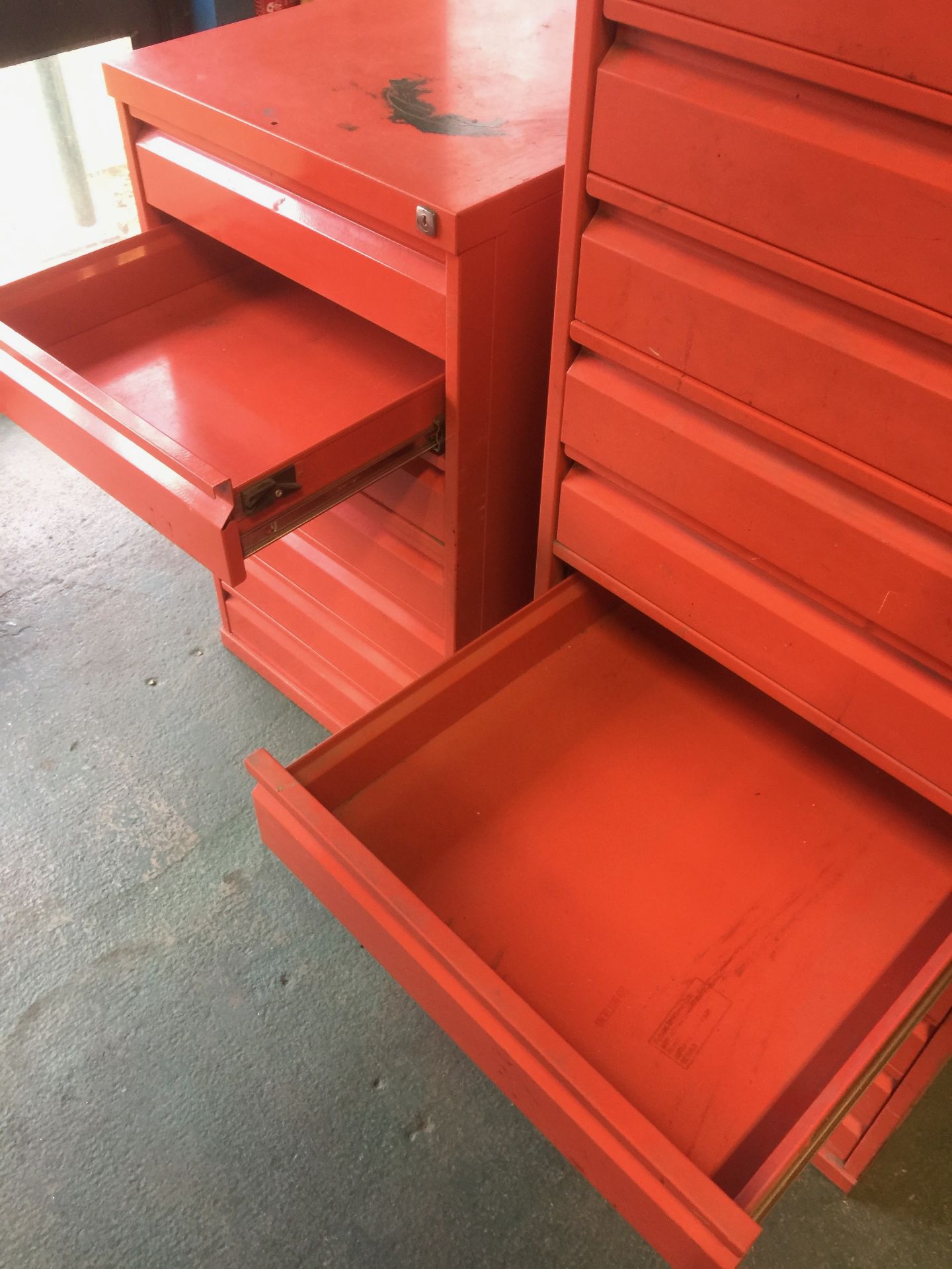 Yellow 10 drawer cabinet, Red 10 drawer cabinet and a red 7 drawer cabinet - Image 2 of 3