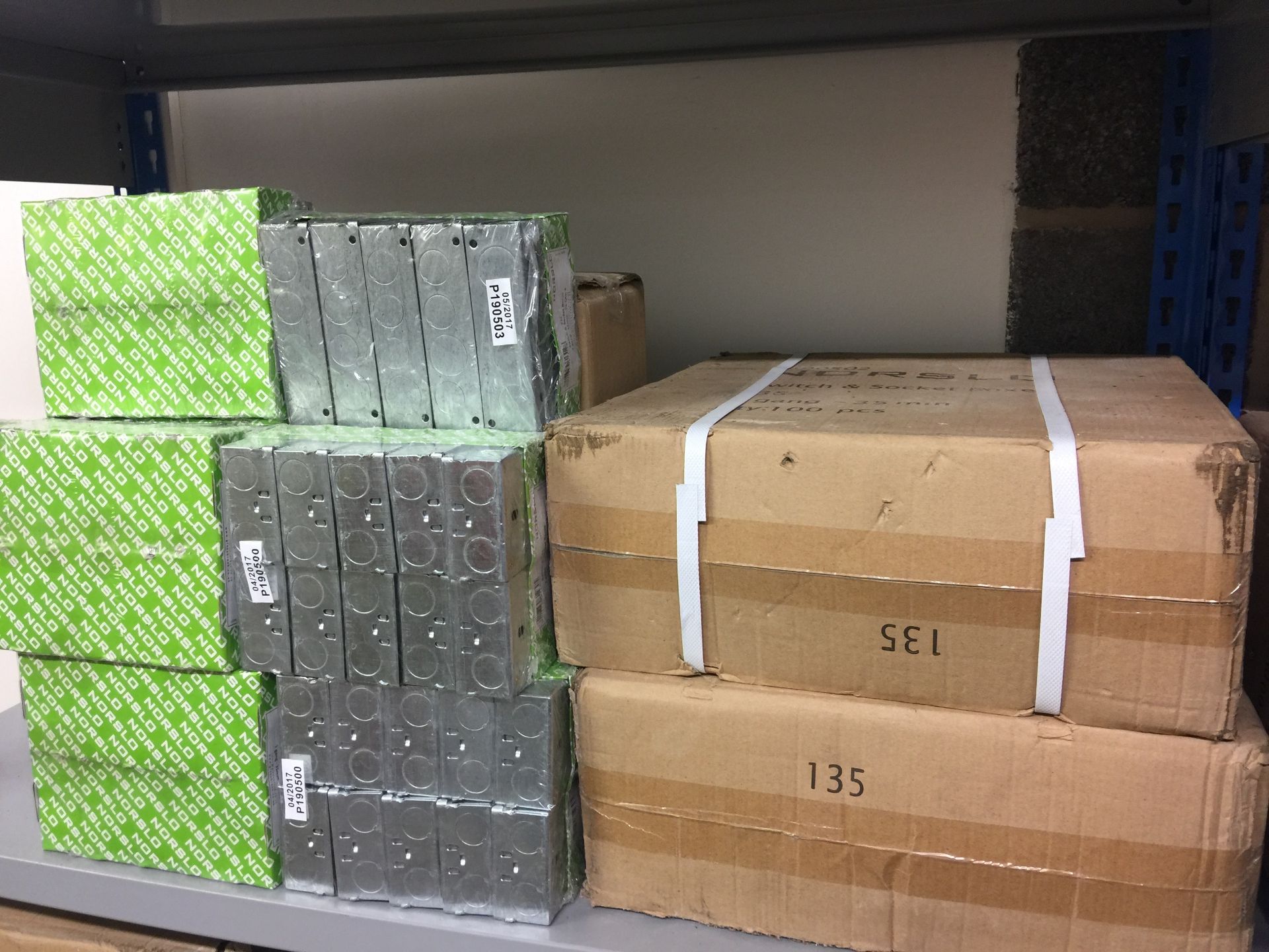 Large quantity of single and double metal back socket boxes - Image 2 of 4