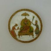 Indische Spielkarte "Ganjifa", Indien 19.Jh. oder früher, Tempera und Goldmalerei aufBein, sehr