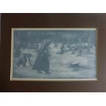 Liebermann, Max (1847 - 1935 Berlin), "Holzsuchende Frauen", orig. Lithographie in Grauvon 1899,