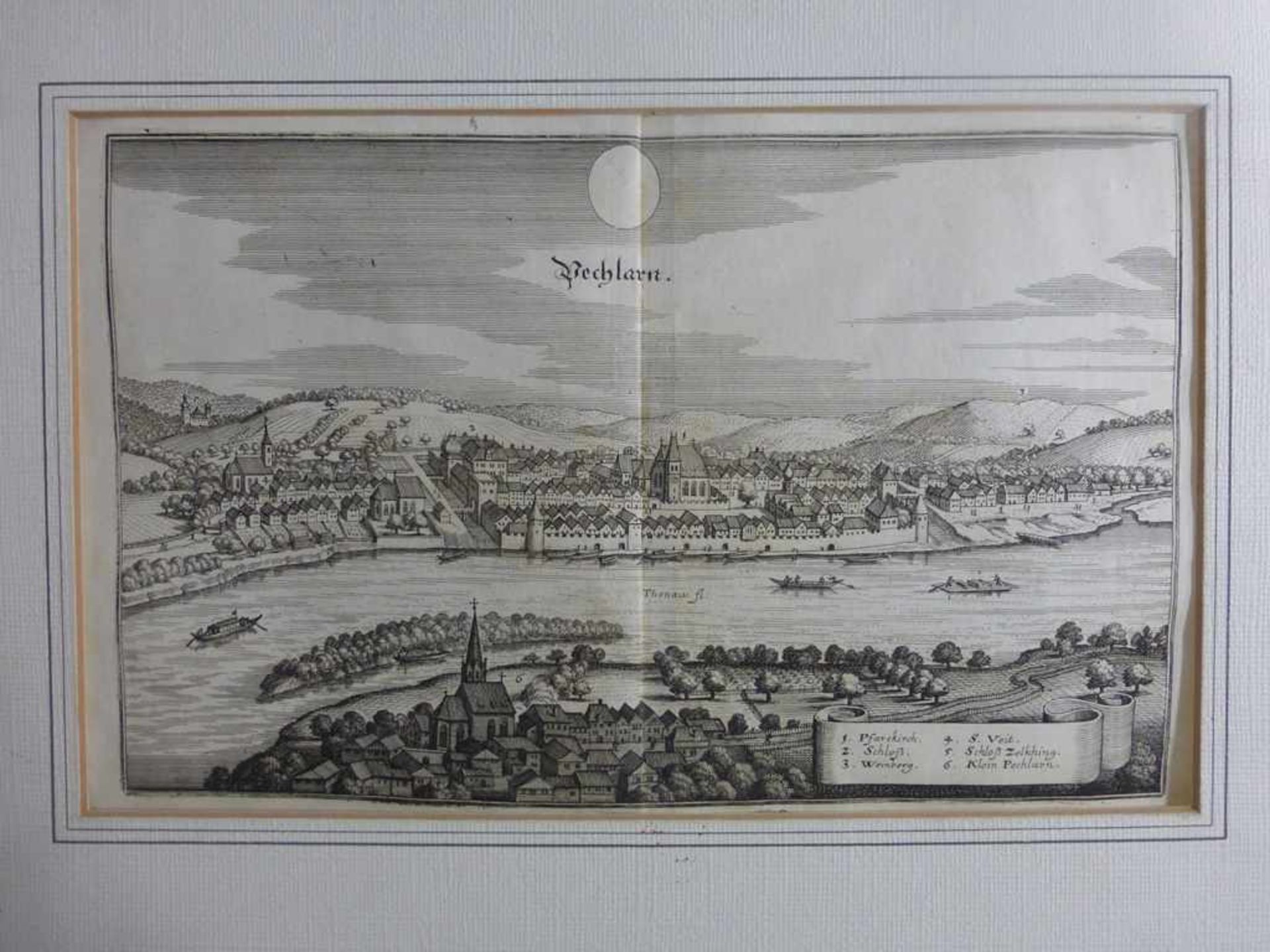 Merian, Matthäus (1593 Basel - 1650 Schwalbach), Kupferstich Pechlarn (heute Pöchlarn) ,Ansicht