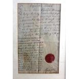 Schutzbrief aus dem Napoleonischen Krieg, Schutzbrief für den Ort Kirchberg / Baltikum,ausgestellt