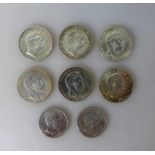 Kaiserreich - Königreich Preussen, Konvolut von 8 Silbermünzen, 2x 2 Mark 1903/04, Jaeger102 - 6x