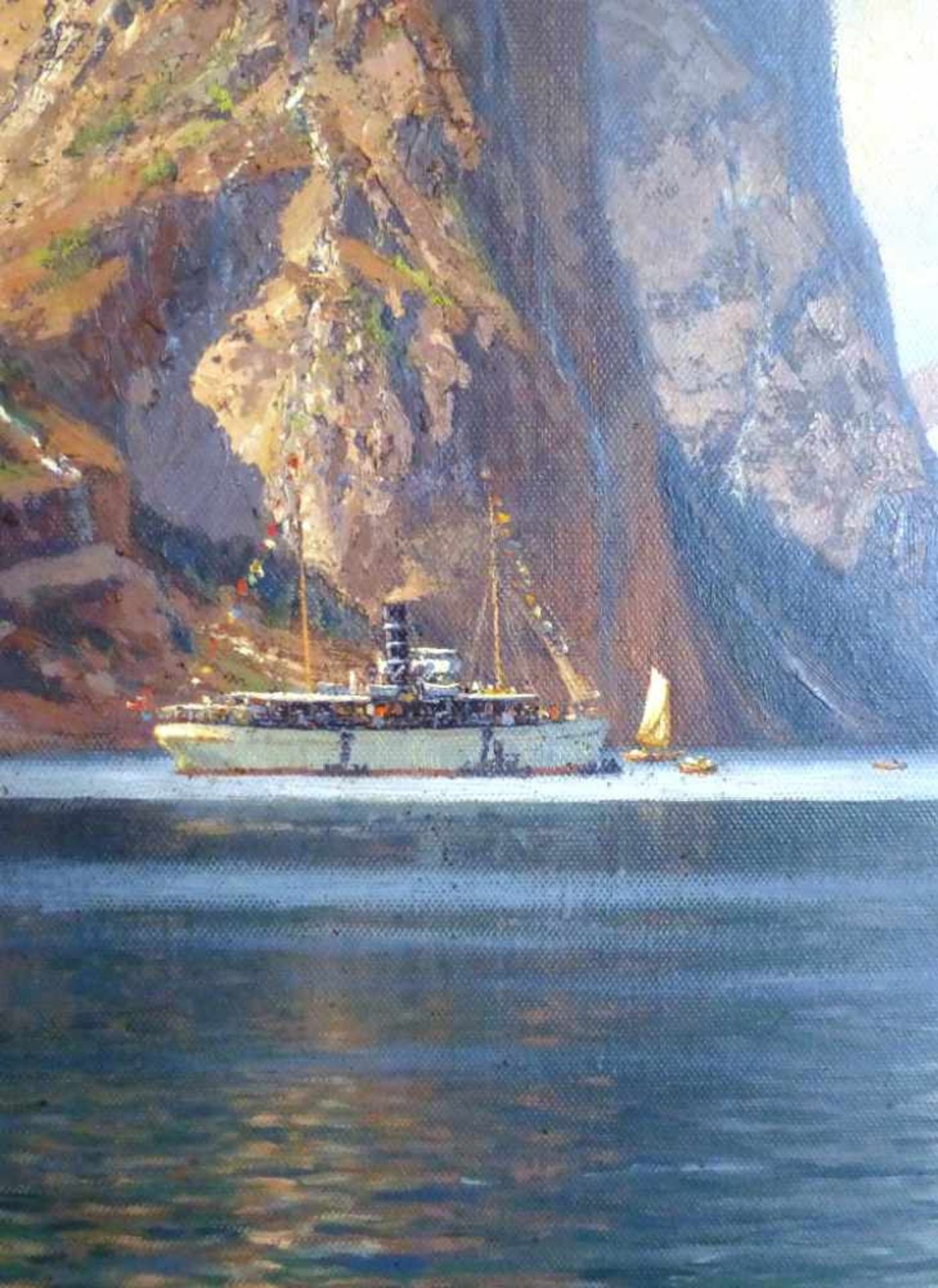 Harders, Johannes (1871 Kellinghausen - 1950 Hamburg), Gemälde Öl/Lw., "NorwegischeFjordlandschaft - Image 2 of 2