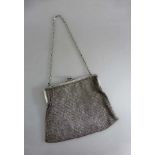 Jugendstil Handtasche, Kettentasche um 1910, Silber 800, Größe ohne Kette ca. 20cm x 15cm,267g