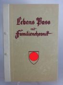 Lebens-Pass mit Familienchronik, großformatiges Blanko Album, um 1940, sehr guteErhaltung, sog. 3.