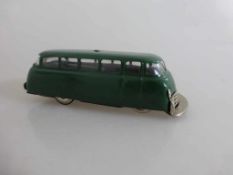 Schuco Mirako Bus 1004, grün, Federwerk intakt, l. 11,5cm