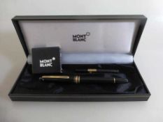 Mont Blanc Füller "Meisterstück", Goldfeder 585, im orig. Etui