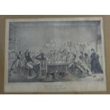 Studentika Lithografie, Franken Kneipe Würzburg, Corps Franconia, 1828, Lacroix / FoertschMünchen,