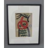 Miro, Joan (1893 Barcelona - 1983 Mallorca), Pochoir, "Personnage et oiseau", 1965 zurFolge "