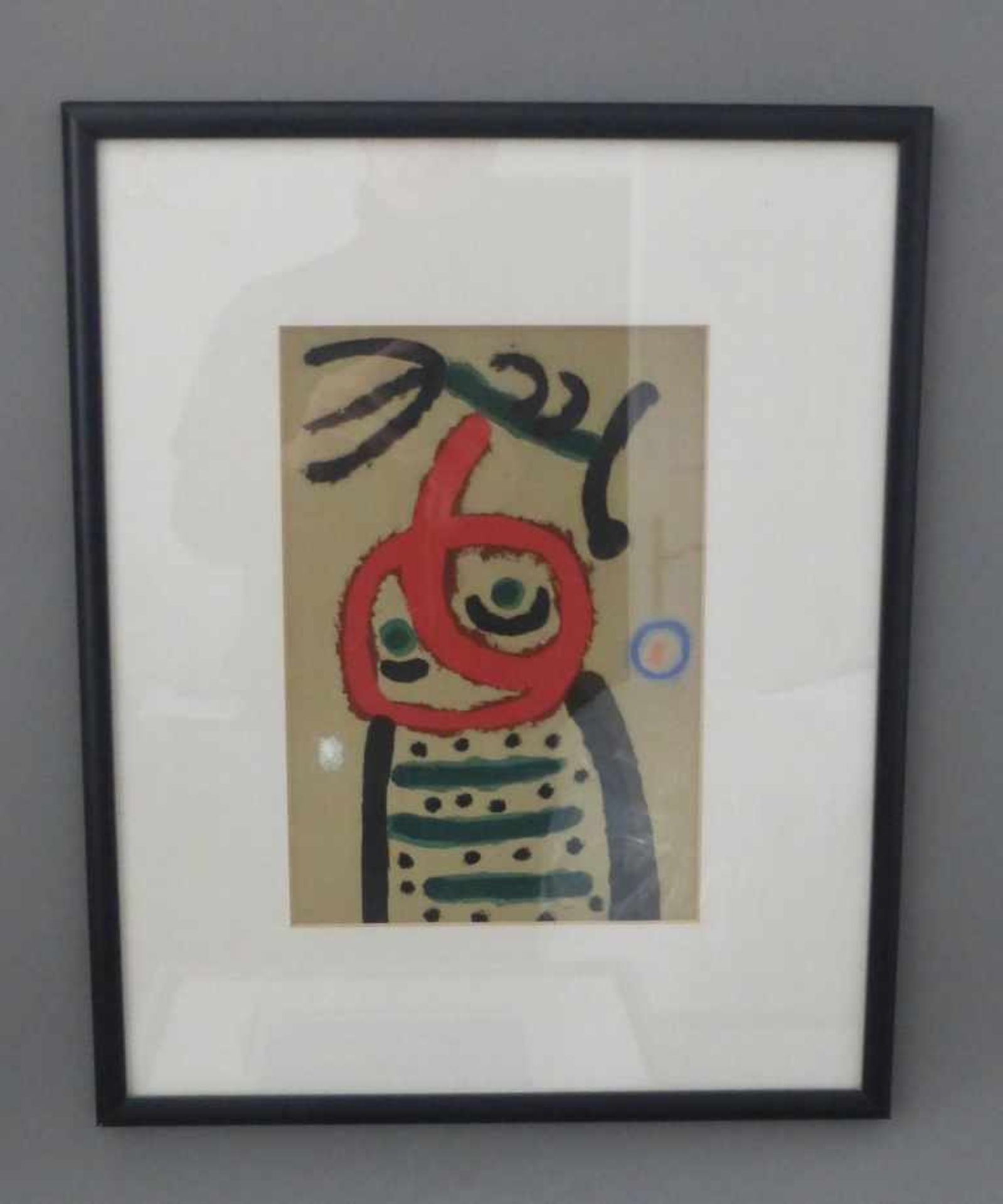 Miro, Joan (1893 Barcelona - 1983 Mallorca), Pochoir, "Personnage et oiseau", 1965 zurFolge "