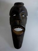 Maske, Afrika, Dan - Elfenbeinküste, Holz geschnitzt, Insektenfraß / Altersschäden, 43cm x19cm, um