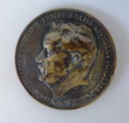 Bronzegußmedaillon, Medaille "Ernst Sachs 60 Jahre - Ehrenbürger von Schweinfurt 1927",Portrait,