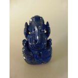 Indien 20.Jh., Ganesha, geschnitzter Lapislazuli, h. 7,5cm