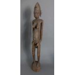 Afrika, große stehende Figur, Senufo - Elfenbeinküste, stehende weibliche Figur mitTaurierungen,
