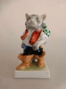 Herend Ungarn, "Der gestiefelte Kater", Porzellan, polychrom in Unter- und Aufglasurbemalter Kater