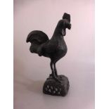 Bronzefigur eines Hahn, Kamerun, h. 28cm