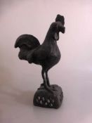 Bronzefigur eines Hahn, Kamerun, h. 28cm