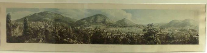 Hürlimann, Johann (1793 - 1850 Bern), Panorama von Baden, Farbaquatinta nach Remberger,Blick über