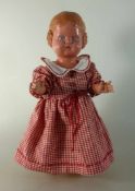 Schildkröt Puppe, 1960er Jahre, gem. Schildkröt "34", Kopf und Arm besch.