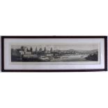 Lithografie "Panorama von Aschaffenburg", Bamberger / J.J. Tanner, u.PP i.R. 75cm x 25cm